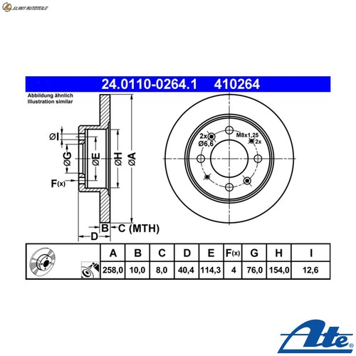 Brake discs 0110 0264 1 - discs, 24.0110-0264.1