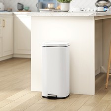 30L Kitchen Bin with Lid, Pedal Bin with Removable Inner Bucket