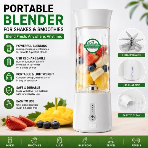 Portable blender for shakes - portable,