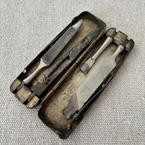 Vintage manicure set brass - vintage,