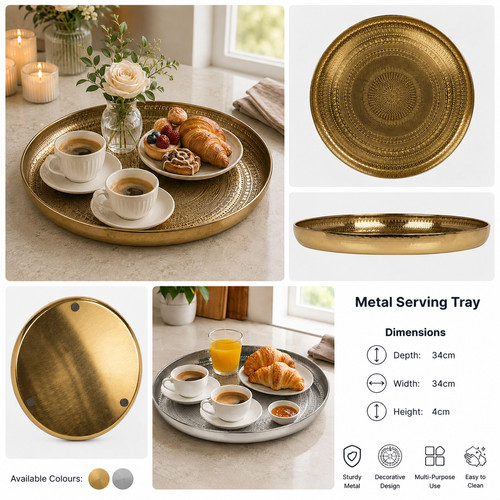 Large decorative metal tray - decorative,