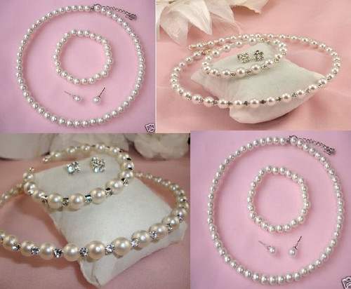 White cream faux pearl - white,