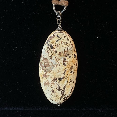 Unique long oval stone - stone, pendant