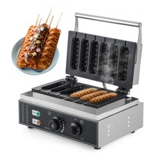 Commercial Home Corn Dog Waffle Maker Machine 1550W 6 Grid Non-stick Waffle make