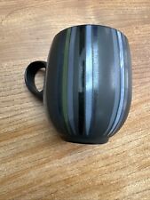 One Hardly Used Denby Black Jet Stripes Barrel Mug