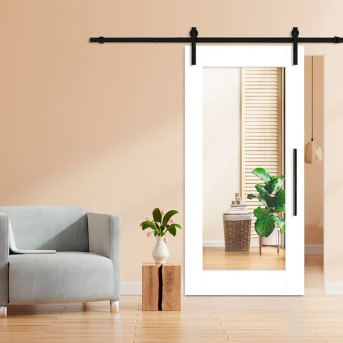 Mirrored solid wood barn door - solid,
