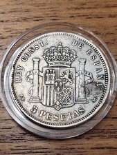 1891 Spain 5 Pesetas Silver