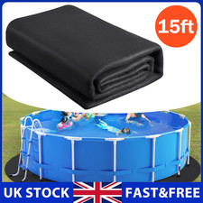 15ft Round Pool Liner Pad for Above Ground Pools Heavy Duty Pool Mat Black