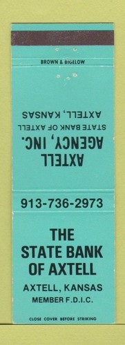 Matchbook cover state - state, bank