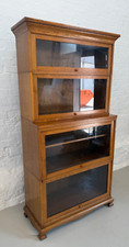 Antique Style Oak Stacking Barrister Bookcase–Glazed Front, Four Sections–176.5