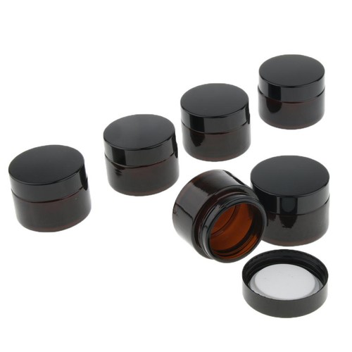 Glass jars with lids - jars, amber