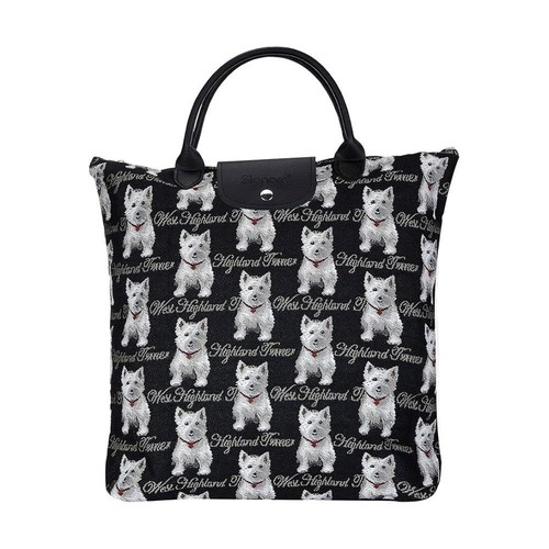 Westie foldable handbag - foldable,