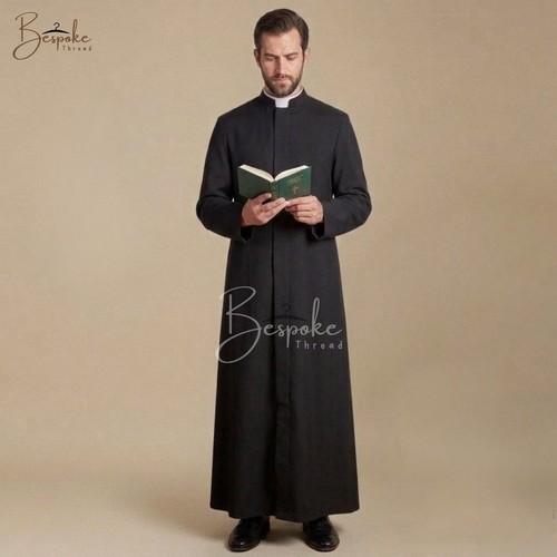 Men black roman cassock - black, for