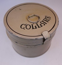 Antique Detachable Shirt Collars Holder Enamel Tin Case