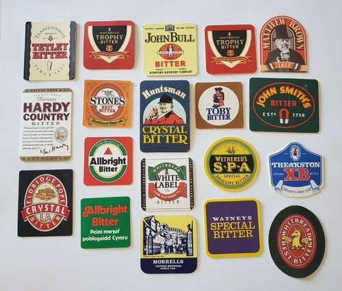 British bitters bar coasters - british,