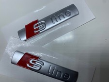 2X Audi S Line MatT Silver Badge S3, S4, S5, S6, S8 Wing Badge TT TTS TTRS