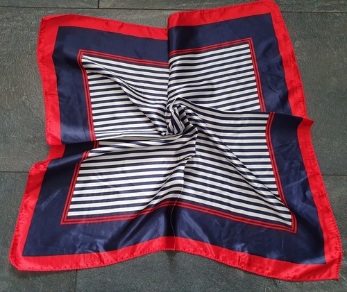 Blue stripe small neck - stripe, satin