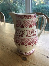 Used Emma Bridgewater pink Love Sampler Water Jug 17cm