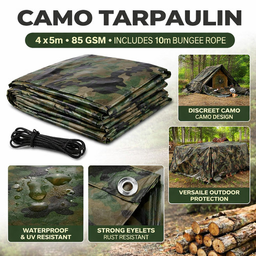 Camo tarpaulin waterproof - tarpaulin,