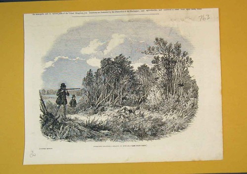 Original old antique print - old,