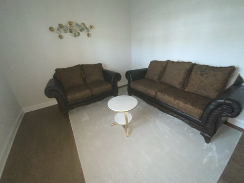 Brown leather piece sofa - brown, &