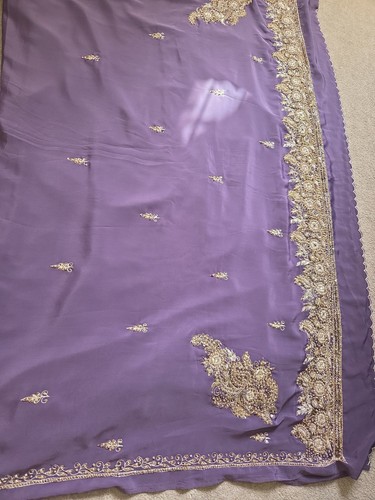 Purple saree with - saree,