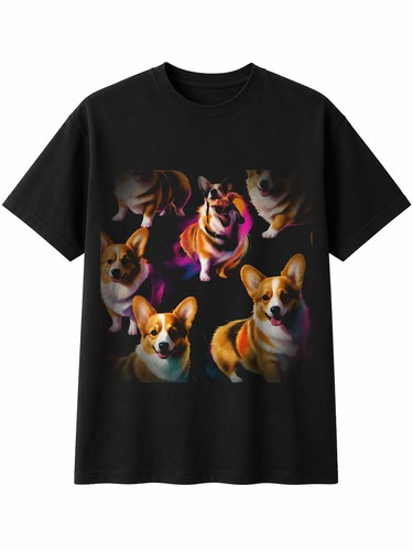 Detailed corgi brushstroke dog - detailed,