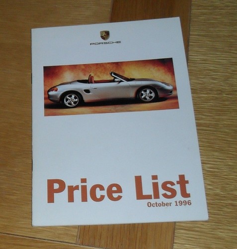 Porsche price list 1996 - list, 1996-1997