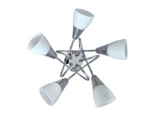 Chrome Glass 5 Light Ceiling