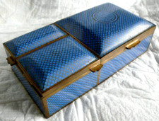 OLD 3 SECT CHINESE CLOISONNE CIGARETTE BOX,  MATCH SAFE, CIGARETTE & ASH HOLDER