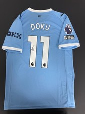 Jeremy Doku Hand Signed Manchester City 25/26 Football Shirt 
