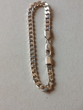 Silver .925 Flat ~ Curb Link Chain Bracelet ~ 9.6g ~ 18cm Long ~ Free Postage 