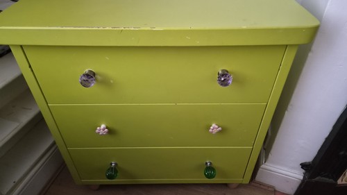 Shabby chic green chest - chest, of