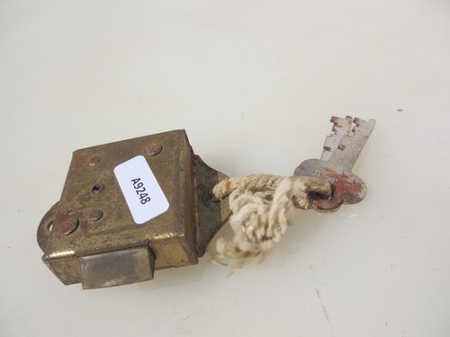 Vintage iron cabinet lock - vintage,