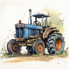 WATERCOLOUR CLASSIC TRACTOR