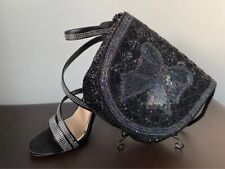 BNWOT Elegant Black Beaded Evening Bag, Satin Lining, Perfect Condition
