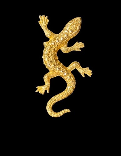 Vintage gold tone lizard - vintage,