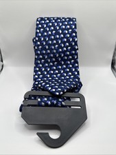 Duchamp London Handmade Blue 100% Silk Geometric Tie 8cm Made in England BNWOT