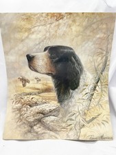 VINTAGE RUANE MANNING DOG HUNTING ART PRINT QUAIL BIRD COUNTRY SCENE