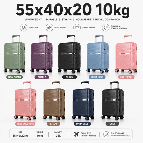 55x40x20 carry suitcase - 55x40x20, on