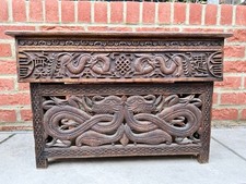 Rare Antique Chinese Dragon Opium Table – Victorian Era Carved Hardwood c.1890