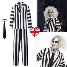 Beetlejuice Adults Man Cosplay Costume Outfits Ghost Halloween Fancy Dress Suit