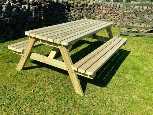 Wooden picnic bench - picnic, bench/table