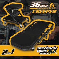 2 in 1 Foldable Z Garage Creeper Mechanic Creeper Stool 450 lbs Capacity 36 in