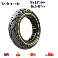10x2.5 Solid Tyre 36mm Slot Yellow Line Electric Scooter Wheel UK