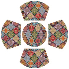 Set of 5 Ethnic Mandala Flower