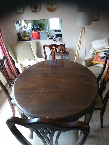 Oval dark wood dining - oval,