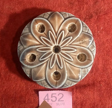 Vintage Wade Water Lily Tapered Candle Holder - Grey Brown