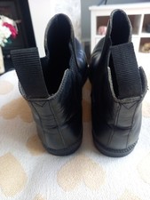 Mens size UK 7.5 Black Leather Chelsea Boots Leather Soles by Clifford James.