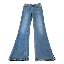 Diesel Womens Jeans High Rise Bootcut Flare Mid Wash Blue Stretch Split Hem UK10